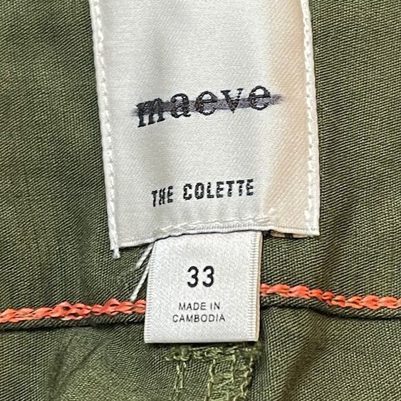 Anthropologie Maeve The Colette Magic Fabric Crop Wide-Leg Pants Green Sz 33 NEW - Picture 7 of 10